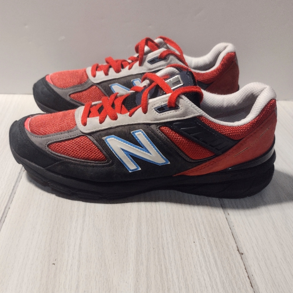 New Balance shoes 990v5 Made in USA men's 10 2E wide sneakers red/black. - Picture 3 of 8